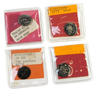 Lot 250 - Four Roman coins, for Constantine I, Trajan...