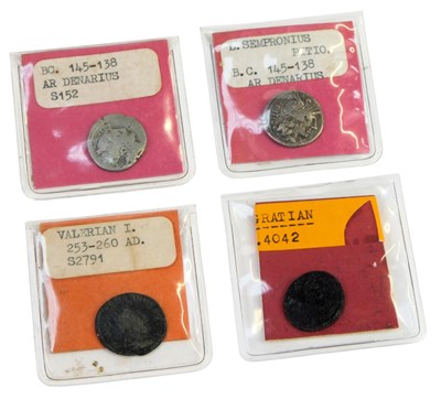 Lot 251 - Four Roman and other coins, for Valerian I,...