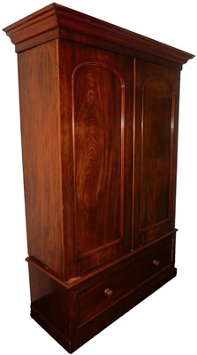 Lot 747 - A Victorian mahogany double wardrobe, the...