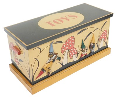 Lot 760 - A painted and moulded wooden "Toys" trunk, the...