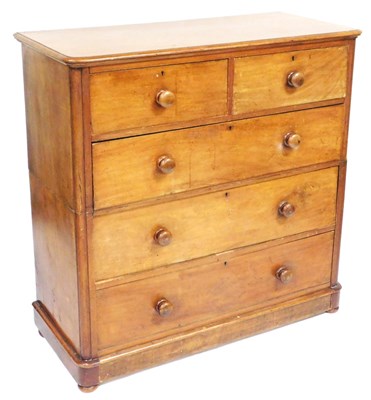 Lot 766 - A Victorian mahogany chest, of  two short over...