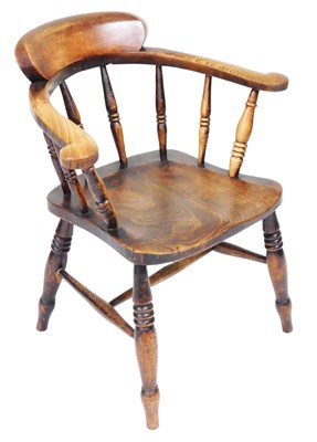 Lot 771 - A Victorian oak and elm smoker's bow...