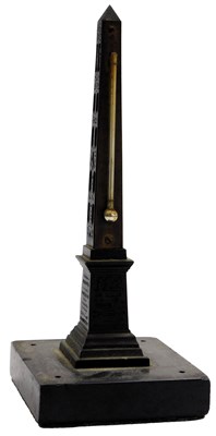 Lot 665 - A late 19thC bronze thermometer of the Obelisk...