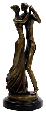 Lot 666 - A 20thC bronze figure group, by Kin B, of a...