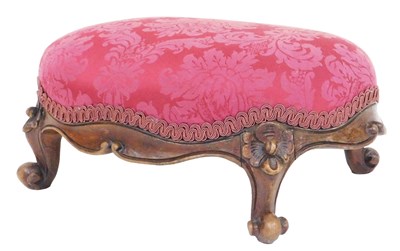 Lot 820 - A Victorian mahogany footstool, upholstered in...