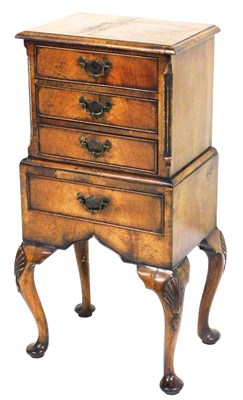Lot 821 - A Georgian style mahogany miniature chest, of...