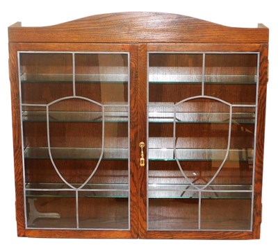 Lot 795 - An oak wall mounted collector's models display...