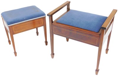 Lot 797 - An Edwardian mahogany piano stool, with...