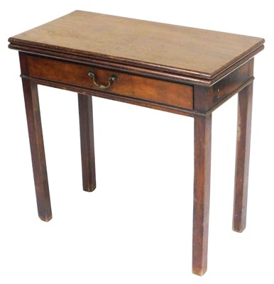 Lot 800 - A 19thC mahogany fold over tea table, with a...