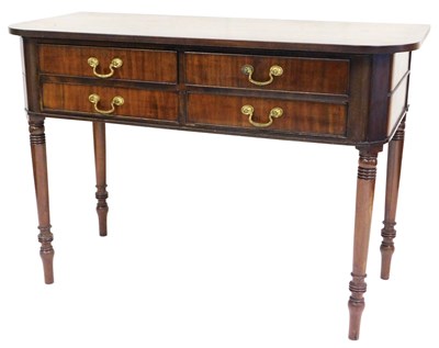 Lot 806 - A Georgian style mahogany demi lune sewing...