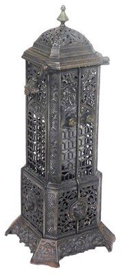 Lot 825 - A Victorian cast iron cathedral heater, of...