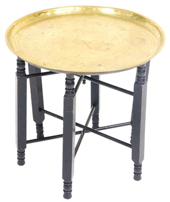 Lot 830 - An early 20thC Indian brass tray top...