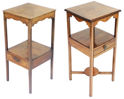 Lot 837 - Two Georgian mahogany washstand/night tables,...