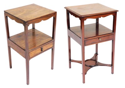 Lot 838 - Two Georgian mahogany washstand/night tables,...