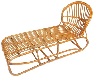 Lot 842 - A bamboo chaise longue, 140cm long, 67cm wide.