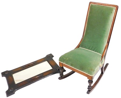 Lot 844 - A Victorian mahogany rocking chair, with...