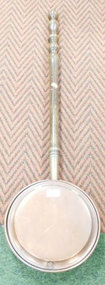 Lot 2272 - A copper warming pan, with a turned wooden...