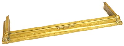 Lot 677 - An early 20thC brass fender, 128cm wide.