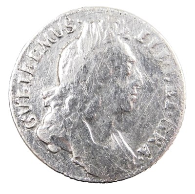 Lot 712 - A William III silver sixpence 1696.