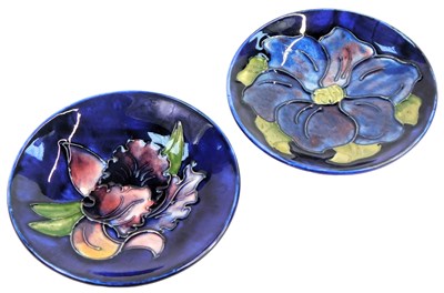 Lot 35 - Two Moorcroft pottery pin dishes decorated in...