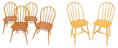 Lot 870 - A set of six Ercol beech and elm Windsor...