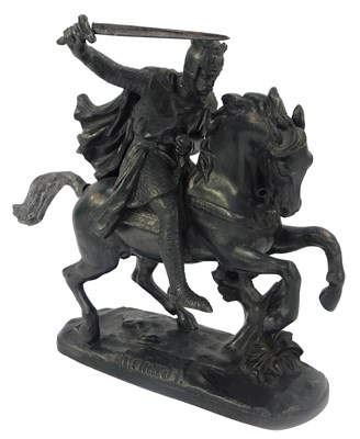 Lot 156 - A 20thC cast iron model depicting Richard I on...