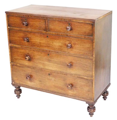 Lot 885 - A Victorian mahogany chest, of two short over...
