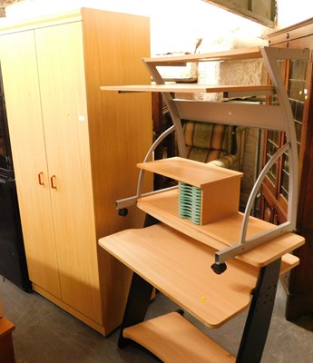 Lot 1131 - Two computer desks, together with a double...