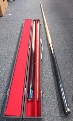 Lot 2084 - The Edwardian Cue snooker or pool two-piece...