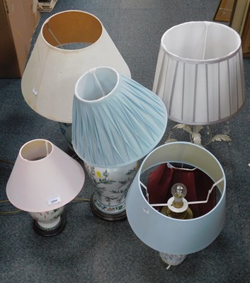 Lot 2094 - Five table lamps, of varying design and shape....