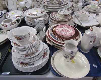 Lot 2095 - A part tea service, decorated with fruit,...