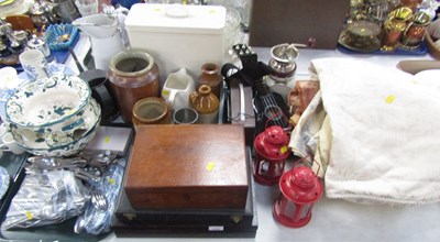 Lot 2105 - Two small candle lights, a small ukulele,...