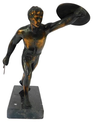 Lot 157 - A 20thC metal figure, modelled as a Roman...