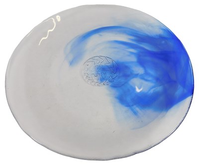Lot 166 - A Kosta Boda clear glass dish, with impressed...