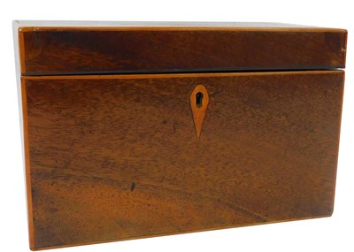 Lot 185 - A George III mahogany tea caddy, the hinged...