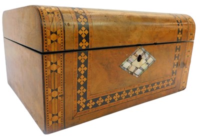 Lot 187 - A Victorian walnut and inlaid workbox, the...