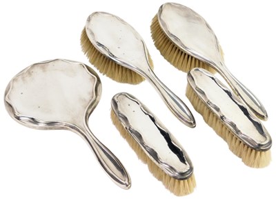 Lot 358 - A George V silver backed dressing table...