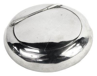 Lot 376 - A George VI silver snuff box, of cylindrical...