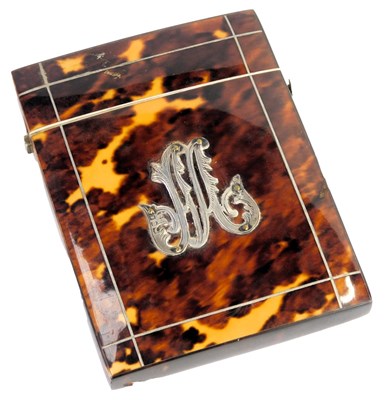 Lot 378 - An Edward VII tortoiseshell card case, with...