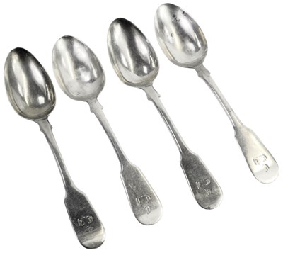 Lot 388 - Four Victorian Scottish silver Old English...