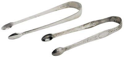 Lot 390 - A pair of George III silver sugar...