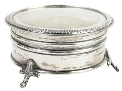 Lot 458 - A George V silver trinket box, of cylindrical...