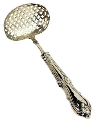 Lot 461 - A Victorian silver sugar sifting spoon, the...