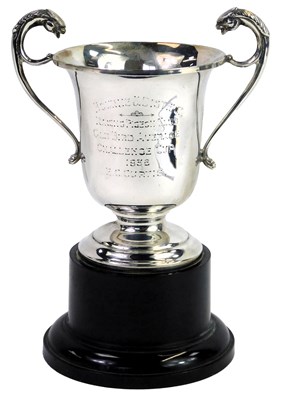 Lot 469 - A George V silver twin handled trophy, each...