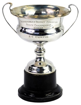 Lot 470 - A George VI silver twin handled...