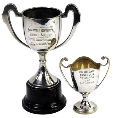 Lot 466 - A George V silver twin handled trophy,...