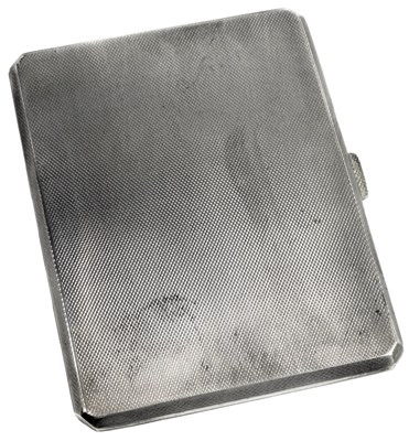 Lot 467 - A George VI silver cigarette case, with engine...