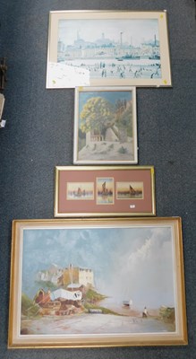 Lot 2131 - 20thC School, Continental harbour scene, oil...