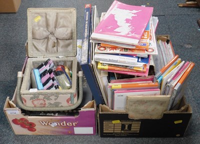 Lot 2134 - Needlework-related items, books and maps, (a...