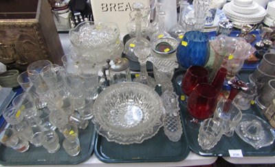 Lot 2120 - Glassware, coloured glassware, brandy glasses,...